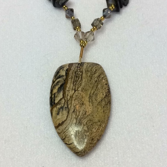 FINAL SALE PRICE Lia Rosa Designs Handmade Necklace in Brown & Gold - Picture 3 of 7